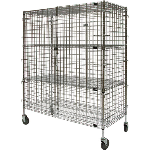 Security Cart, Chrome Plated, 60" x 69" x 24", 500 lbs. Capacity Mukwa Safety Services