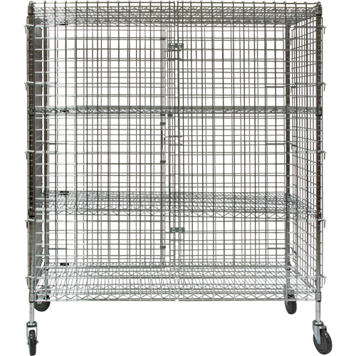 Security Cart, Chrome Plated, 60" x 69" x 24", 500 lbs. Capacity Mukwa Safety Services