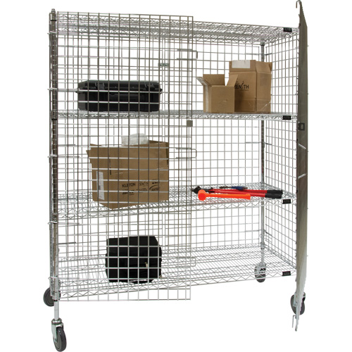 Security Cart, Chrome Plated, 60" x 69" x 24", 500 lbs. Capacity Mukwa Safety Services