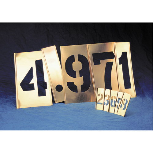 Gothic Brass Interlocking Stencils - Individual Letters & Numbers, Number, 6" Mukwa Safety Services