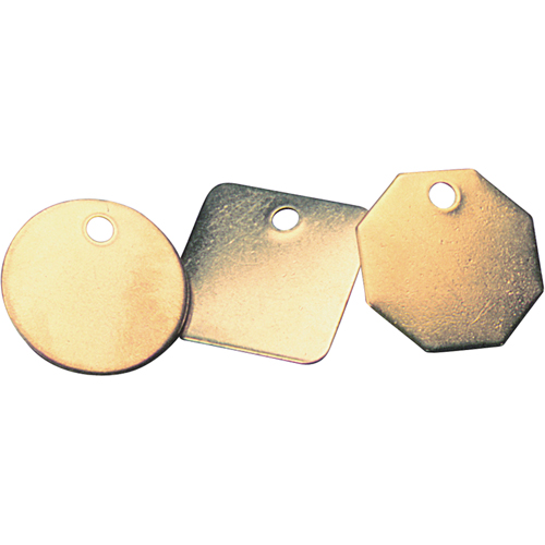 Blank Tags, Brass, 1.25" dia Mukwa Safety Services