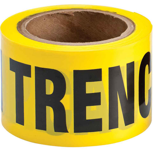 Ruban pour barricade, Anglais, 3" la x 200' lo, 3 mils, Noir sur jaune Mukwa Safety Services