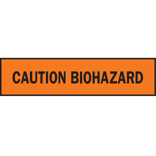 Rubans pour barricades, Anglais, 3" la x 1000' lo, 3,5 mils, Noir/orange Mukwa Safety Services