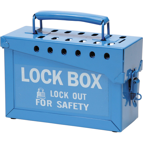 Coffret de s&eacute;curit&eacute; portatif en m&eacute;tal, Bleu Mukwa Safety Services