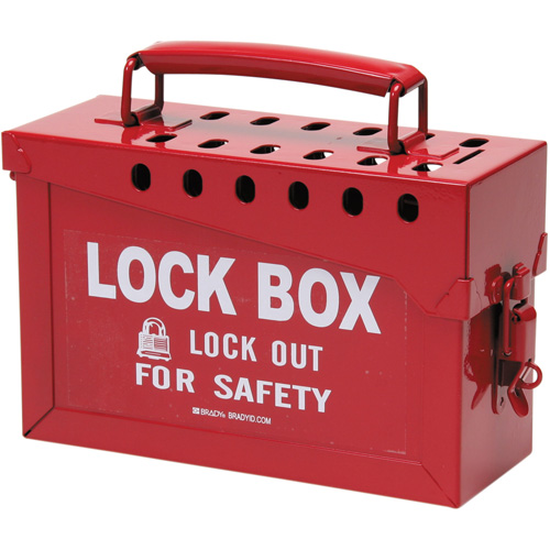 Coffret de s&eacute;curit&eacute; portatif en m&eacute;tal, Rouge Mukwa Safety Services