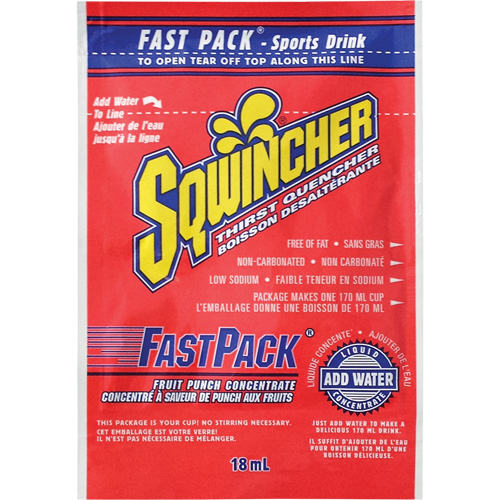 Sqwincher&reg; Rehydration Drink Fast Pack&reg;, Single Serve, Fruit Punch Mukwa Safety Services