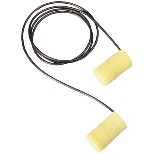 E-A-Rsoft Yellow Neons  Metal Detectable Earplugs, Corded, Large, Bulk - Polybag, 33 NRR dB Mukwa Safety Services