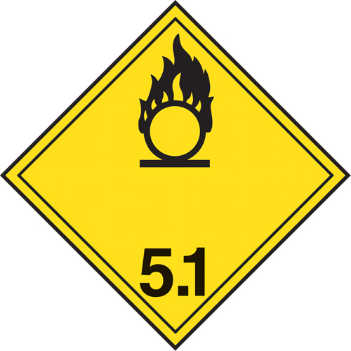 &eacute;tiquettes d'exp&eacute;dition TMD, Classe 5,1, Substances oxydantes, Vinyle Mukwa Safety Services