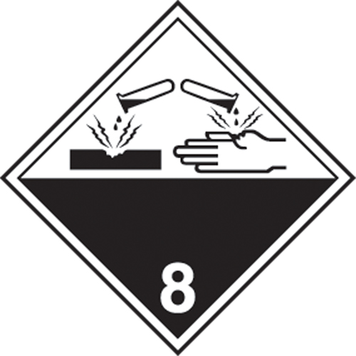 TDG Shipping Labels, Class 8, Corrosives, Paper Mukwa Safety Services