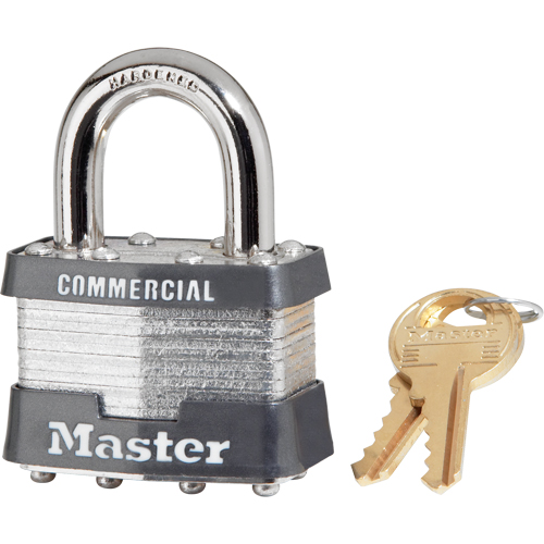 Laminated Padlock, Silver, Keyed Alike, Laminated Steel, 1-3/4" Width Mukwa Safety Services