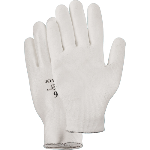 White Knit Palm Coated Gloves, Size Small/7, Polyurethane Coated, HPPE Shell, EN 388 Level 2 Mukwa Safety Services