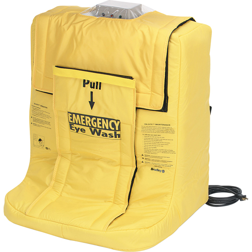 Douche oculaire On-Site avec enveloppe chauffante, Aliment&eacute; par gravit&eacute;, Capacit&eacute; 7 gal., Conformit&eacute; ANSI Z358.1 Mukwa Safety Services