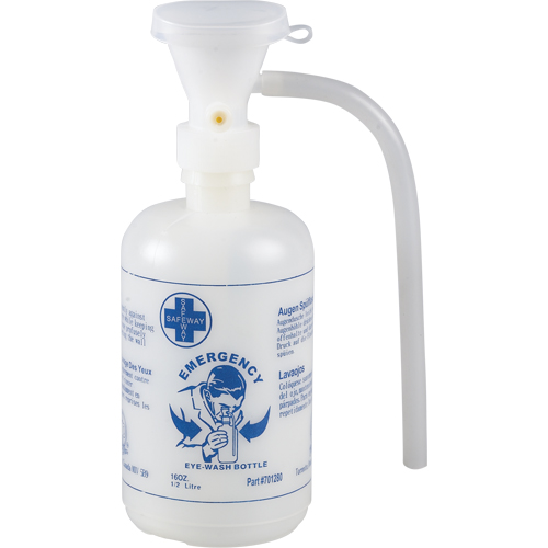 Accessoires pour poste de douche oculaire - Gouttes ophtalmiques, bouteille vide Mukwa Safety Services