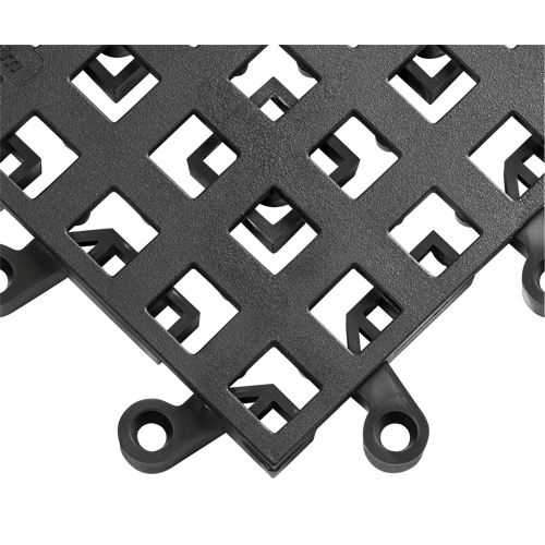 Carrelage no 560 ErgoDeck , PVC, 1-1/2' la c, 1-1/2' lo, 7/8" &eacute;paisseur, Noir Mukwa Safety Services