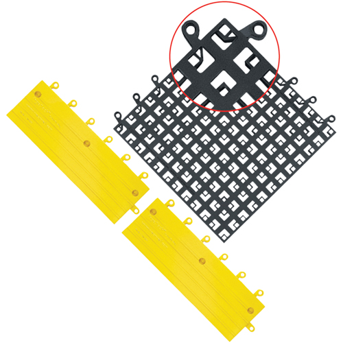 Carrelage no 560 ErgoDeck , PVC, 1-1/2' la c, 1-1/2' lo, 7/8" &eacute;paisseur, Noir Mukwa Safety Services