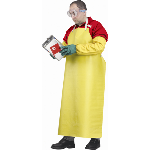 Tabliers ignifuges, N&eacute;opr&egrave;ne/Polyester, 48" lo x 35" la, Jaune Mukwa Safety Services