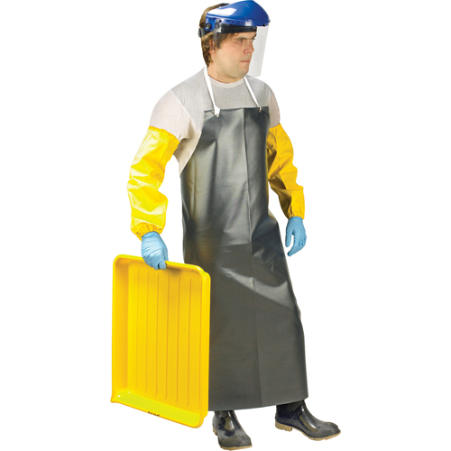Tabliers &agrave; usage intensif, Nitrile/Polyester, 48" lo x 35" la, Noir Mukwa Safety Services