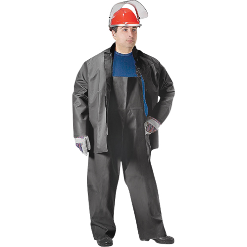 SBR Vulcan Rain Jacket, Rubber, Large, Black Mukwa Safety Services