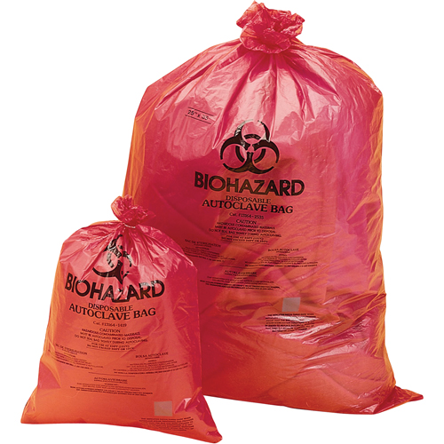 Hazardous Waste Disposal Bags, Bio-Hazard, 23" L x 19" W, 0.0317 mm, 34 L (9 Gal.) Capacity Mukwa Safety Services