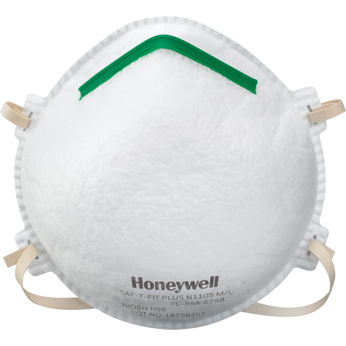 Saf-T-Fit&reg; Plus N1105 Particulate Respirators, N95, NIOSH Certified, Small Mukwa Safety Services