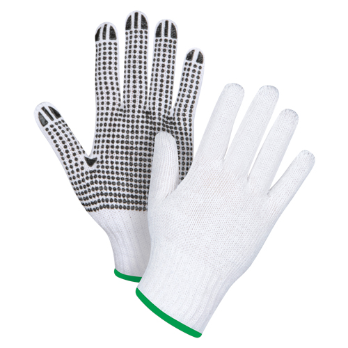 Gants tricot&eacute;s &agrave; pois, Poly/coton, Un c&ocirc;t&eacute;, Calibre 7, Moyen Mukwa Safety Services