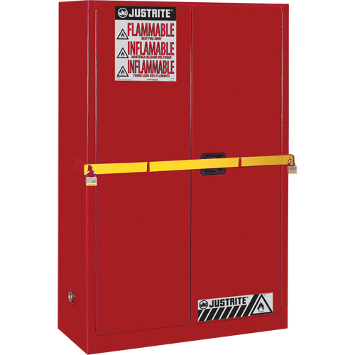 High Security Flammables Safety Cabinet with Steel Bar, 45 gal., 2 Shelves Mukwa Safety Services