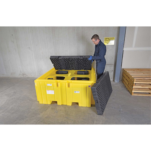 IBC Spill Pallet Plus&reg; Without Drain, 365 US gal. Spill Capacity, 62" x 62" x 28" Mukwa Safety Services