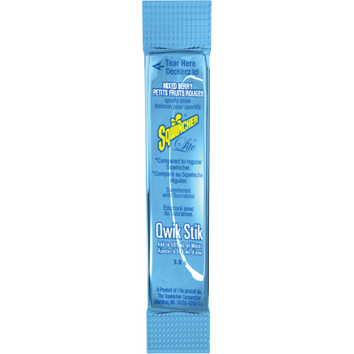 Sqwincher&reg; ZERO&reg; Qwik Stik Rehydration Drink, Powder, Mixed Berry Mukwa Safety Services