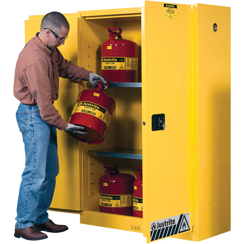 Sure-Grip&reg; Ex Flammable Storage Cabinets, 45 gal., 2 Door, 43" W x 65" H x 18" D Mukwa Safety Services