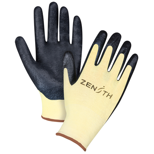 Gants r&eacute;sistants &agrave; la coupe avec prise sup&eacute;rieure, Taille Grand/9, Calibre 13, Rev&ecirc;tement Mousse de nitrile, Enveloppe en Aramide, ANSI/ISEA 105 niveau 3/EN 388 niveau 5 Mukwa Safety Services