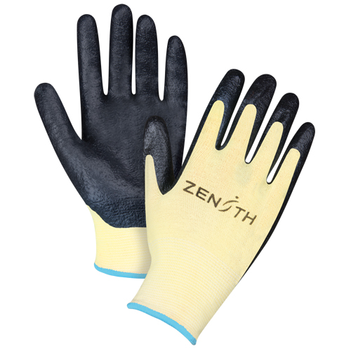 Gants r&eacute;sistants &agrave; la coupe avec prise sup&eacute;rieure, Taille T-Grand/10, Calibre 13, Rev&ecirc;tement Mousse de nitrile, Enveloppe en Aramide, ANSI/ISEA 105 niveau 3/EN 388 niveau 5 Mukwa Safety Services