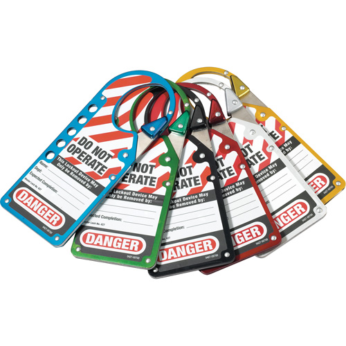 Labeled Snap-on Hasps, Silver Mukwa Safety Services