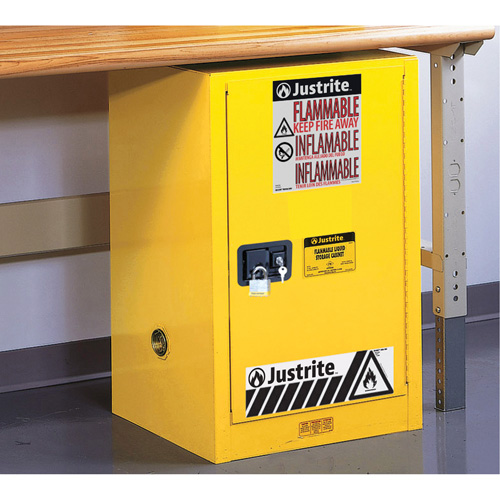 Sure-Grip&reg; EX Compac Flammable Safety Cabinet, 12 gal., 1 Door, 23.25" W x 35" H x 18" D Mukwa Safety Services