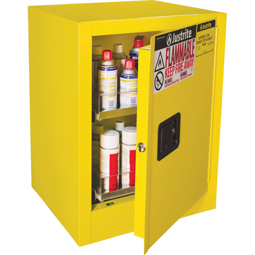 Sure-Grip&reg; EX Benchtop Flammable Safety Cabinet, 24 gal., 1 Door, 21" W x 27" H x 18" D Mukwa Safety Services