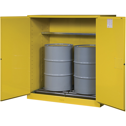 Armoires Sure-Grip EX pour entreposage de barils &agrave; la verticale, Capacit&eacute; de 110 gal. US, 2 barils, Jaune Mukwa Safety Services