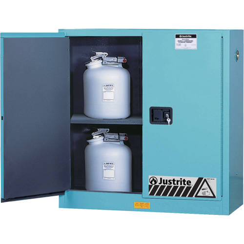 Armoires de s&eacute;curit&eacute; pour acides & produits corrosifs avec doublure ChemCor, 30 gal., 43" x 44" x 18" Mukwa Safety Services