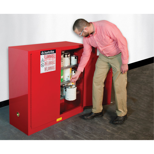 Armoire de s&eacute;curit&eacute; pour la peinture et les encres combustibles EX Sure-Grip, 40 gal., 3 tablettes Mukwa Safety Services