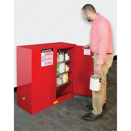 Armoire de s&eacute;curit&eacute; pour la peinture et les encres combustibles EX Sure-Grip, 40 gal., 3 tablettes Mukwa Safety Services