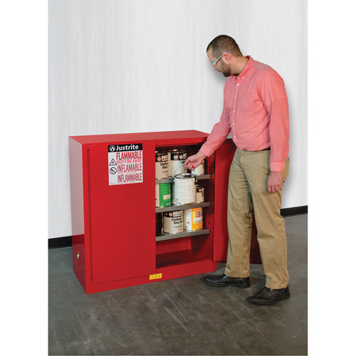 Armoire de s&eacute;curit&eacute; pour la peinture et les encres combustibles EX Sure-Grip, 40 gal., 3 tablettes Mukwa Safety Services