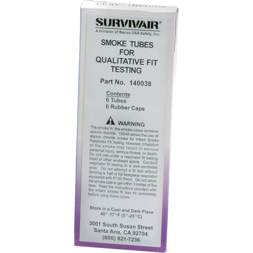 Trousses dd'essai d'ajustement - Tubes de rechange, Qualitatif, Solution Fum&eacute;e Mukwa Safety Services