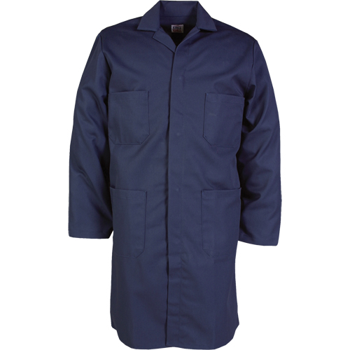 Lab Coats, Poly-Cotton, 44, Navy Blue Mukwa Safety Services