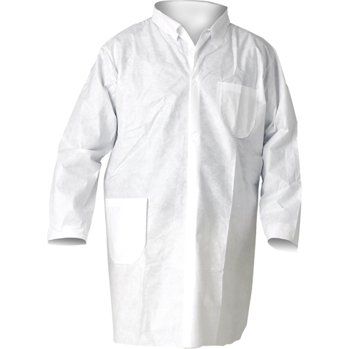 KleenGuard A20 Lab Coats, SMS, White, Medium Mukwa Safety Services