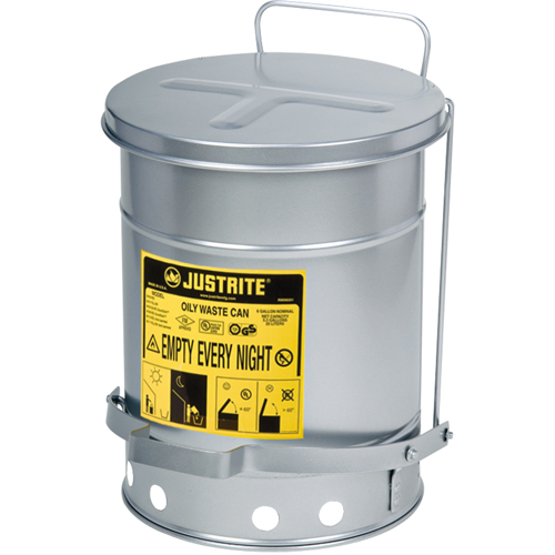 Contenants pour d&eacute;chets huileux, Homologu&eacute; FM/List&eacute; UL, 6 gal. US, Argent Mukwa Safety Services