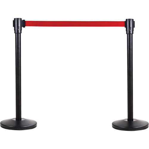 Poteau r&eacute;cepteur pour barri&egrave;res sur pieds pour le contr&ocirc;le des foules, Hauteur de 35", Noir Mukwa Safety Services