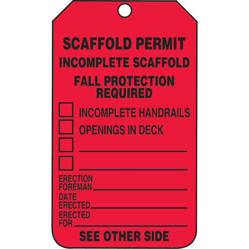 Inspection Tags, Plastic, 3-3/8" W x 5-7/8" H, English Mukwa Safety Services