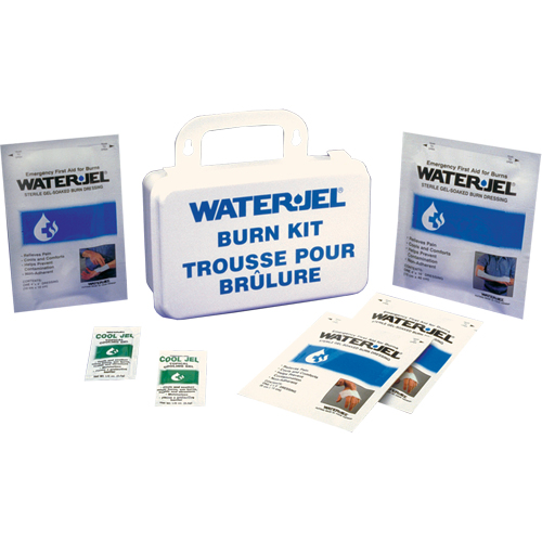 Trousses d'urgence pour brûlures Water Jel, Boîte en plastique de 10 unit&eacute;s, Classe 2 Mukwa Safety Services