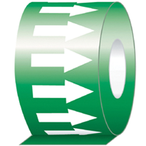 Rubans de fl&eacute;ches de direction de l'&eacute;coulement, 108', Blanc/vert Mukwa Safety Services