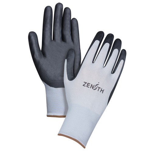 Gants l&eacute;gers enduits et respirants, 9/Grand, R&ecirc;vetement Mousse de nitrile, Calibre 13, Enveloppe en Polyester Mukwa Safety Services
