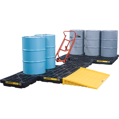 EcoPolyBlend Accumulation Centers, 12 US gal. Spill Capacity, 25" x 25" x 5.5" Mukwa Safety Services