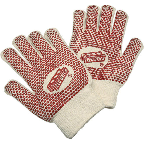 Red Brick&reg; Reversible Terrycloth Gloves, Cotton, Double Sided, 10 Gauge, Large Mukwa Safety Services